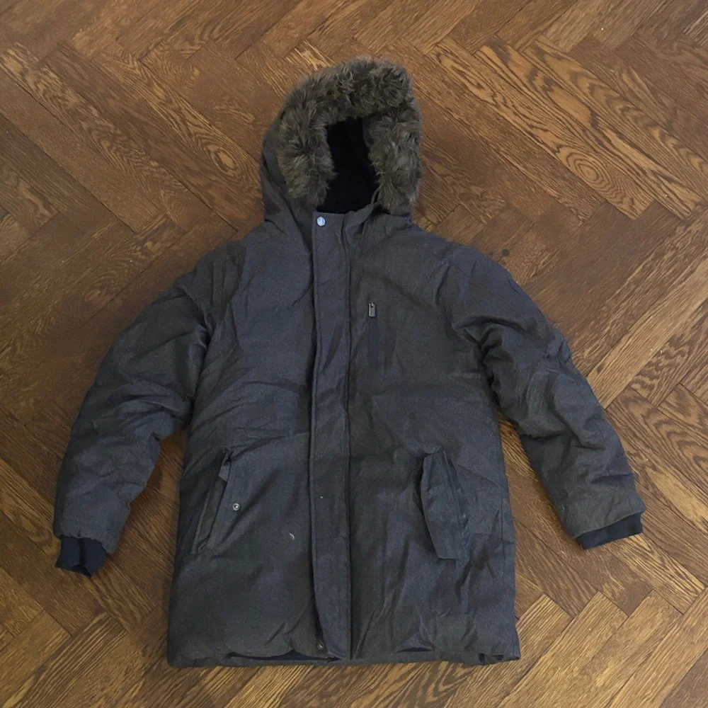 Jacadi Charcoal Puffer Jacket with Faux Fur Hood